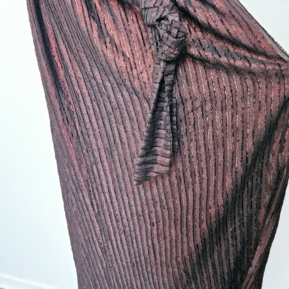 Modcloth Sz Small Your Time To Shine Metallic Elegant Burgundy Maxi Flowy Dress - Picture 13 of 14